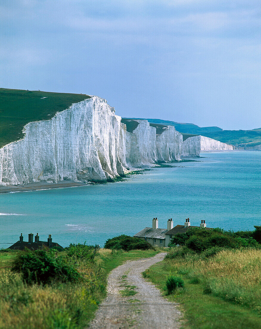 Beachy Head and Seven Sisters cliffs. England