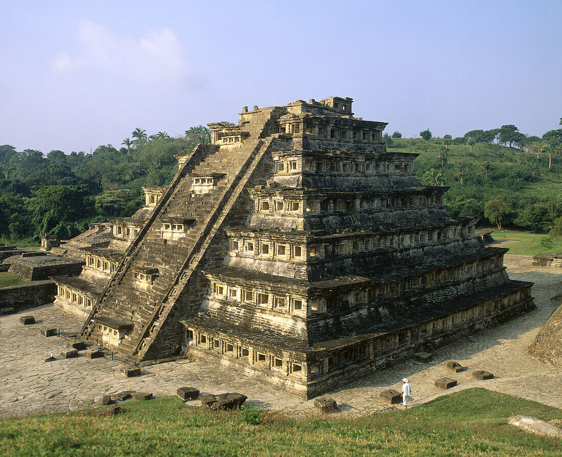 Niches Pyramid at the old city of El Tajin. Veracruz state. Mexico