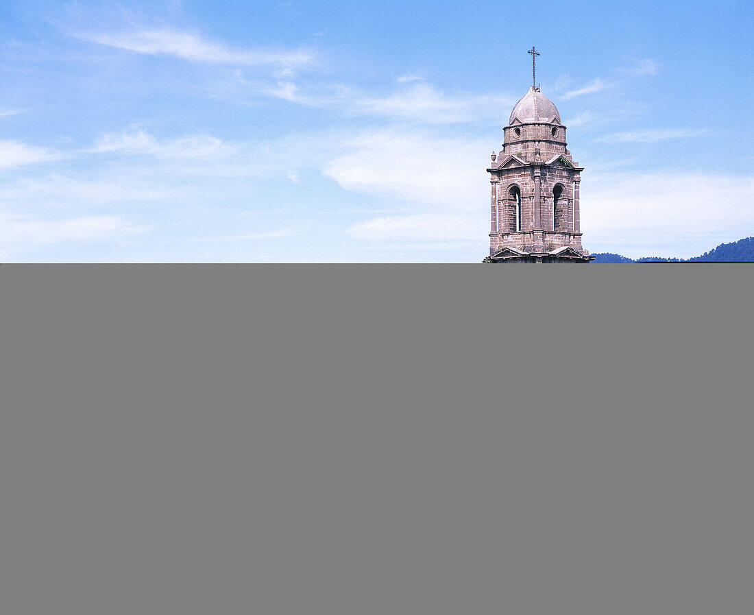  Architecture, Bell tower, Bell towers, Church, Churches, Color, Colour, Daytime, Exterior, Horizontal, Latin America, Mexico, Michoacan, North America, Outdoor, Outdoors, Outside, Paricutín, San Juan, Temple, Temples, Travel, Travels, World locations, Wo