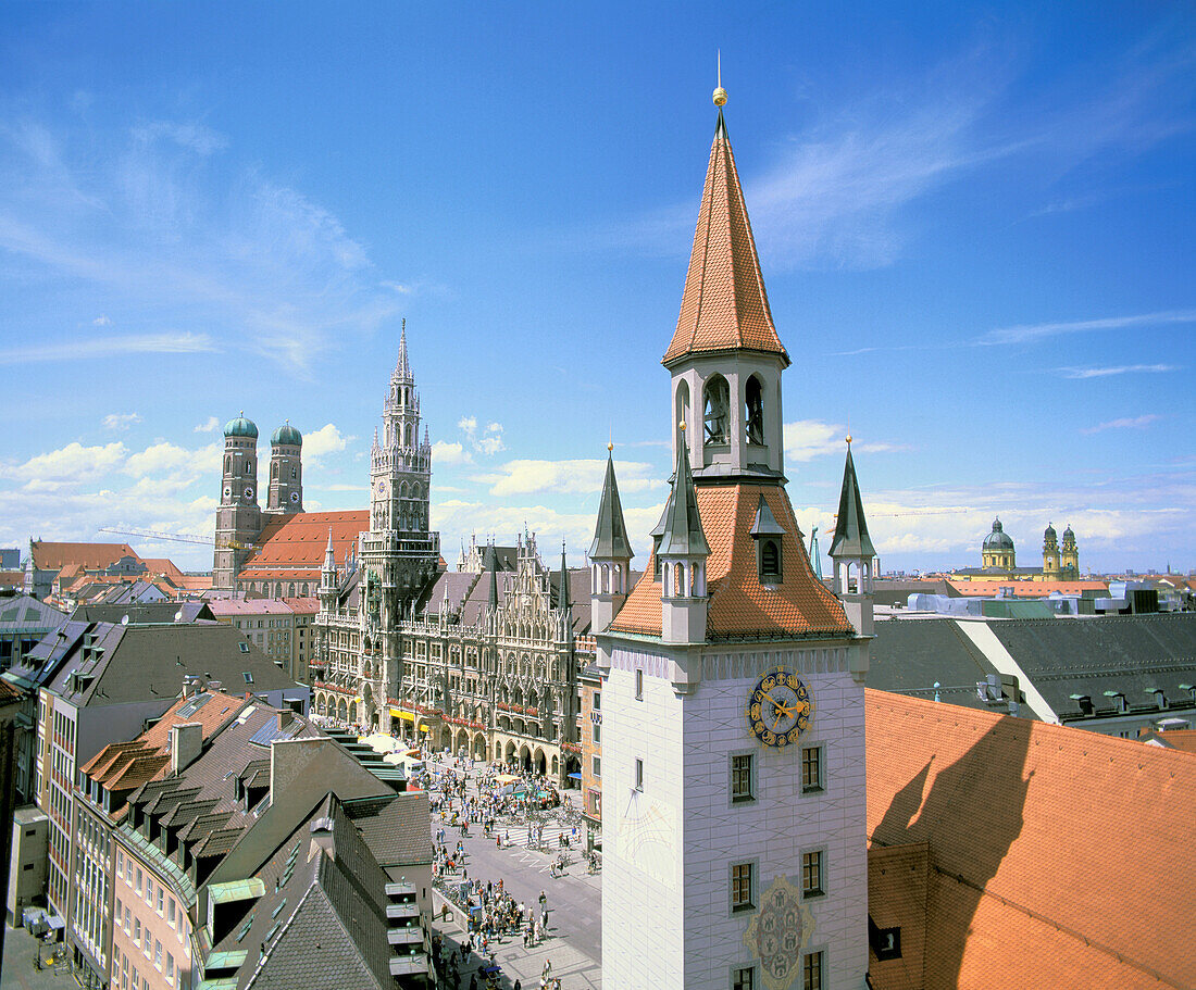 Old City Hall and Marienplatz in background. Munich. Germany