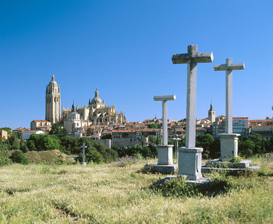 Segovia, the Cathedral in background. Castile-Leon. Spain