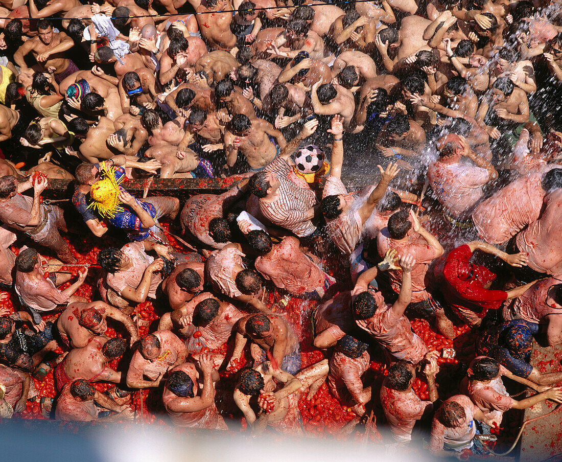 The Tomatina festival. Bunyol. Valencia province. Spain