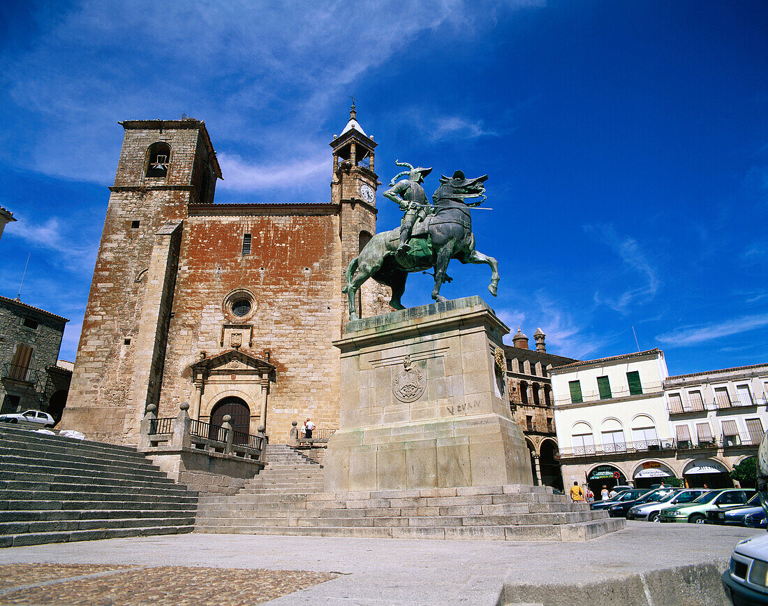 Monument to Francisco Pizarro at Main Square. Trujillo. Caceres province. Spain