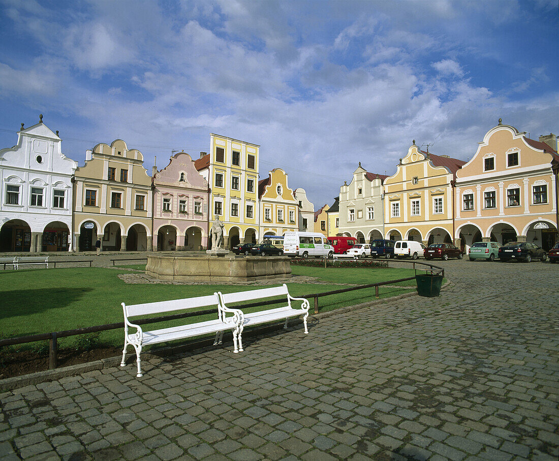 Namesti Zachariase z Hradce. Telc. Czech Republic