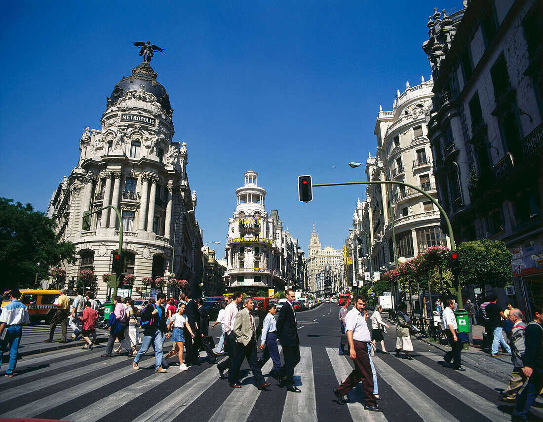 Gran Via in Madrid. Spain