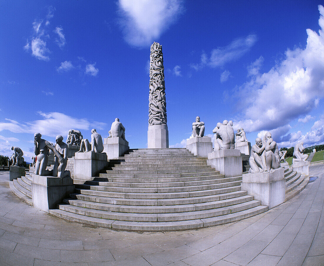 Man s Destiny , statues and monolith. Frogner Park. Oslo. Norway