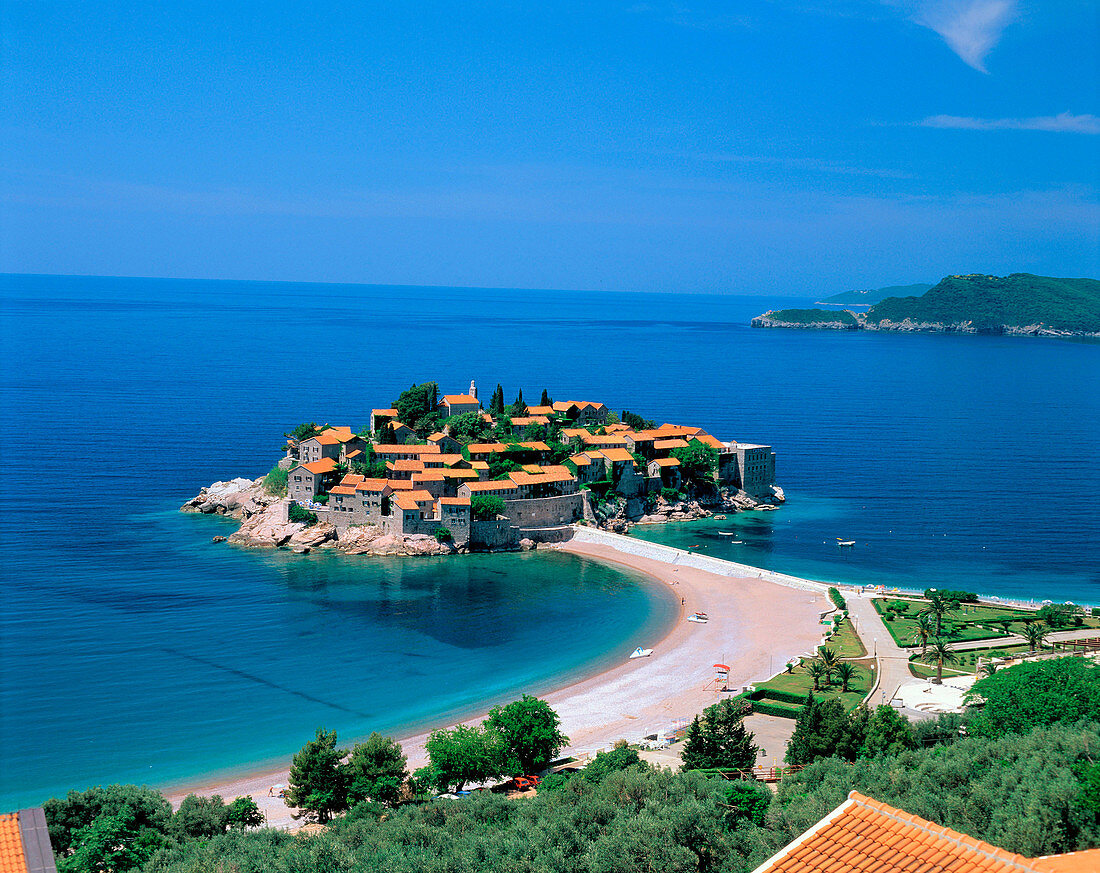 Sveti Stafan City in the Adriatic coast. Montenegro.
