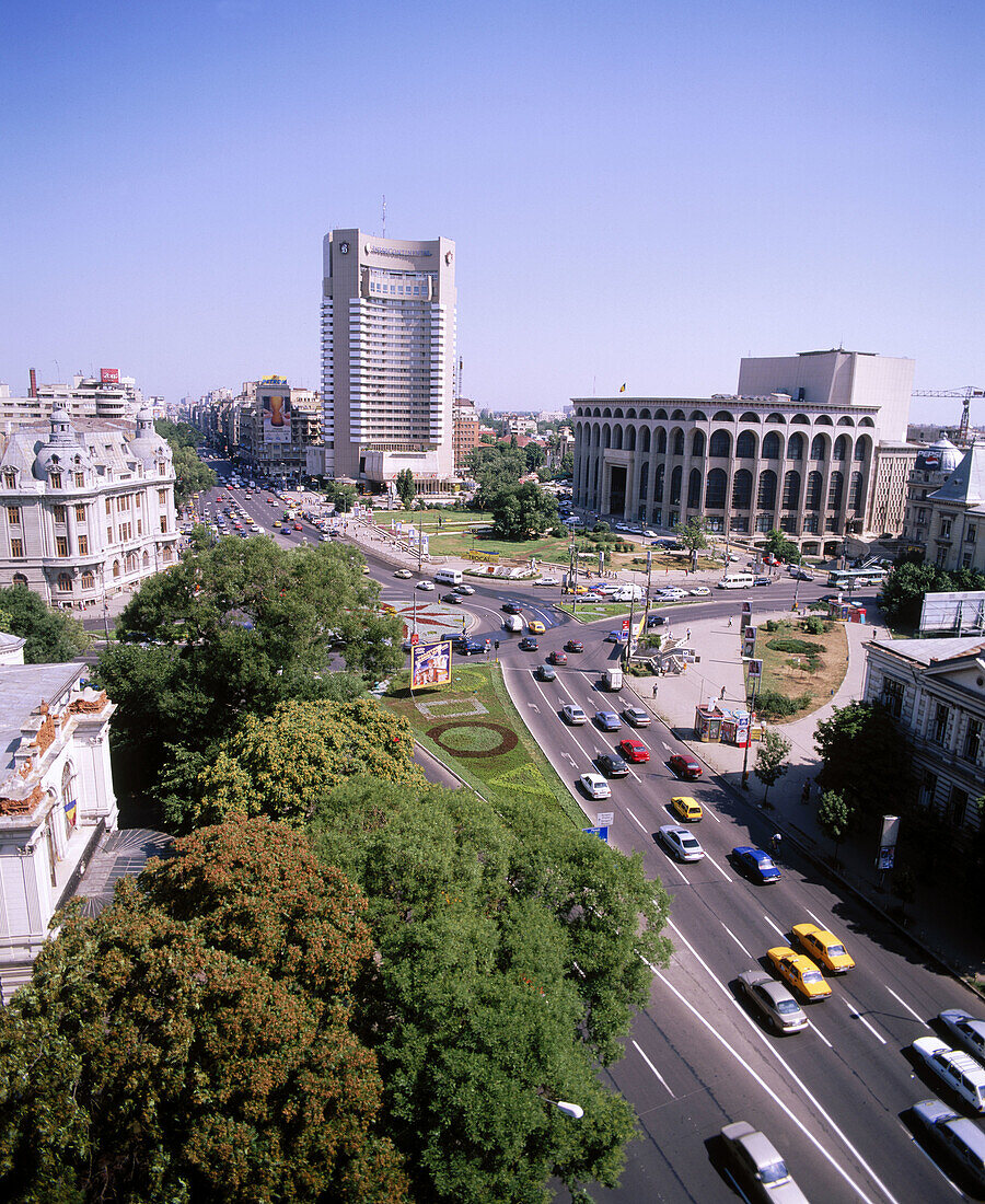 Universitatii Square and Inter Continental Hotel in Bucharest. Romania