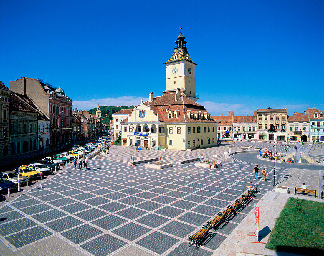 Trumpeter s Tower in Sfatului Square. Brasov. Romania