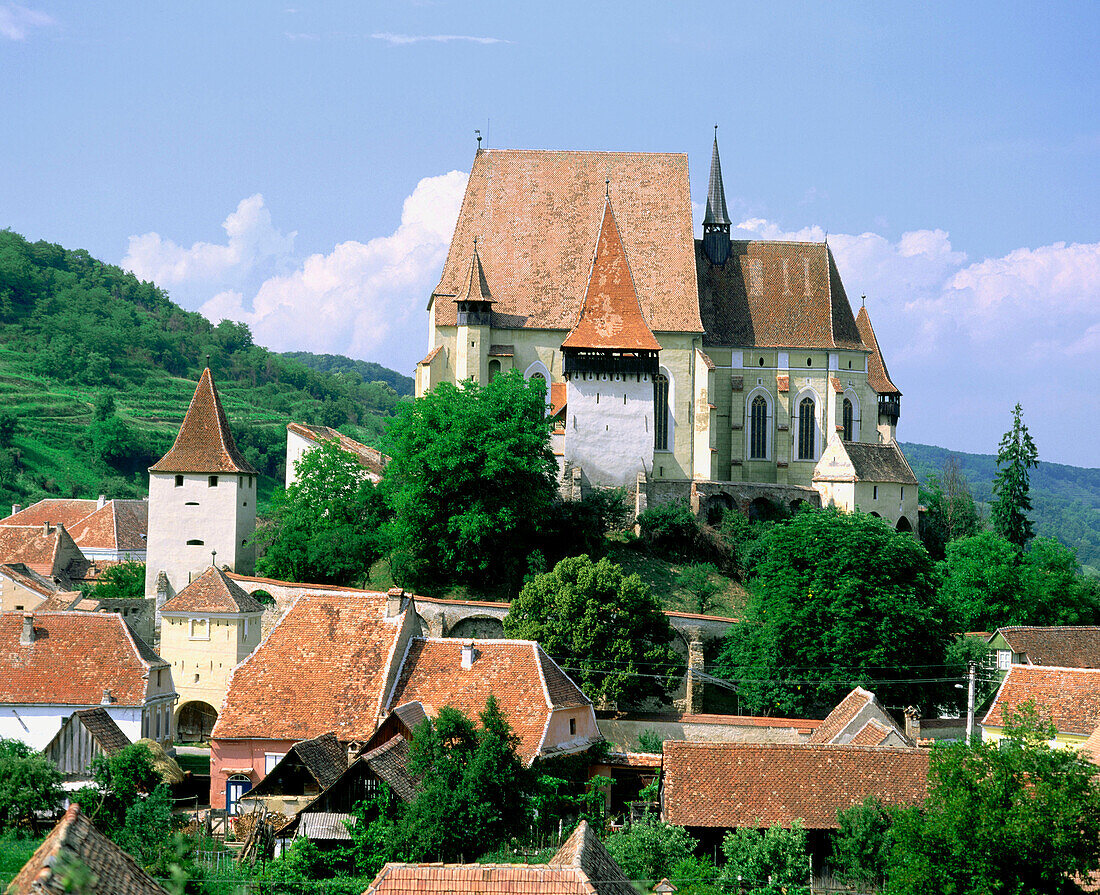 Saxon fortified church of Biertan, near Sighisoara. Transylvania. Romania