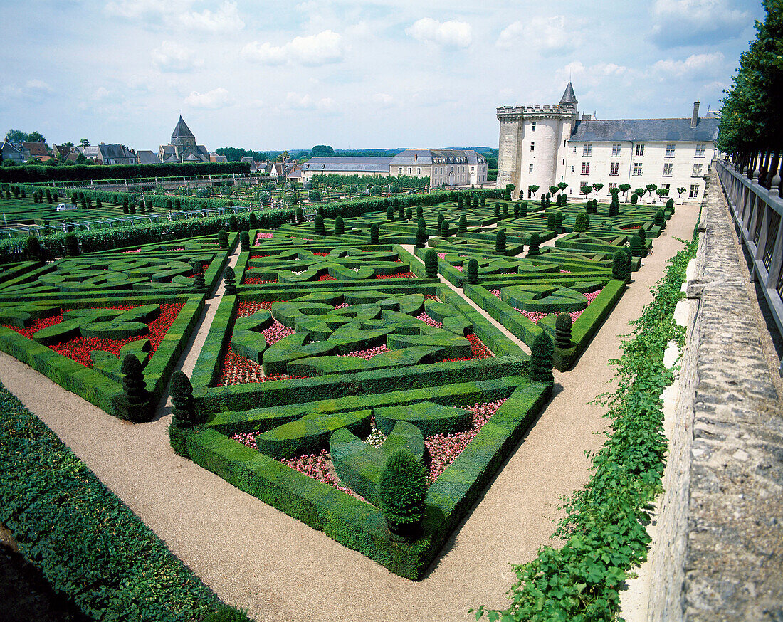 Gardens of Château de Villandry. Touraine. Loire Valley. France