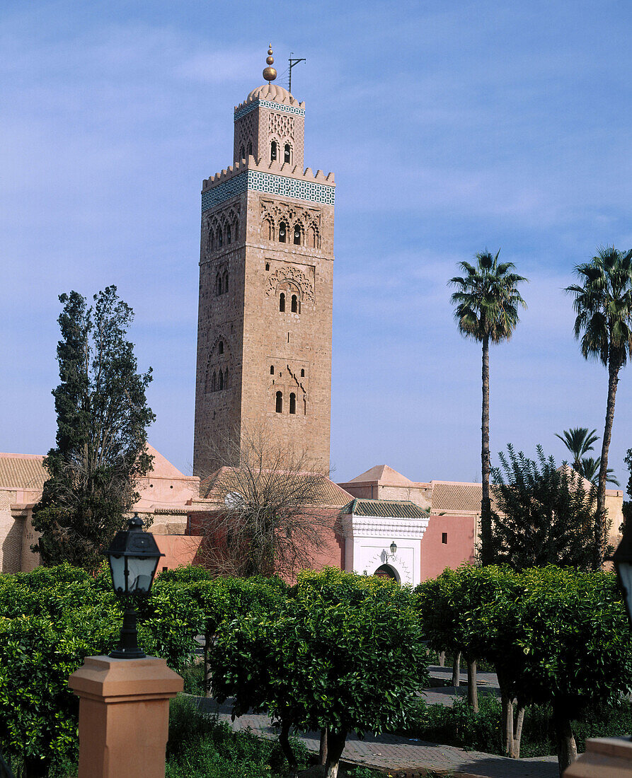 Koutoubia Mosque minaret. Marrakech, Morocco