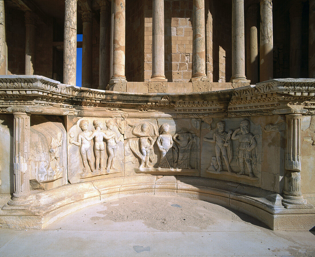 Roman theatre, ruins of the ancient city of Sabratha. Libya