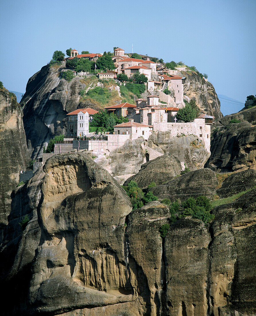 Varlaam and Megalo Meteoro monasteries, Meteora. Thessaly, Greece