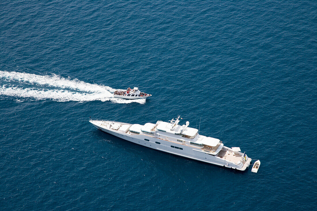 Luxury Yacht Anchored off Capri, Luxury Yacht Anchored off Capri