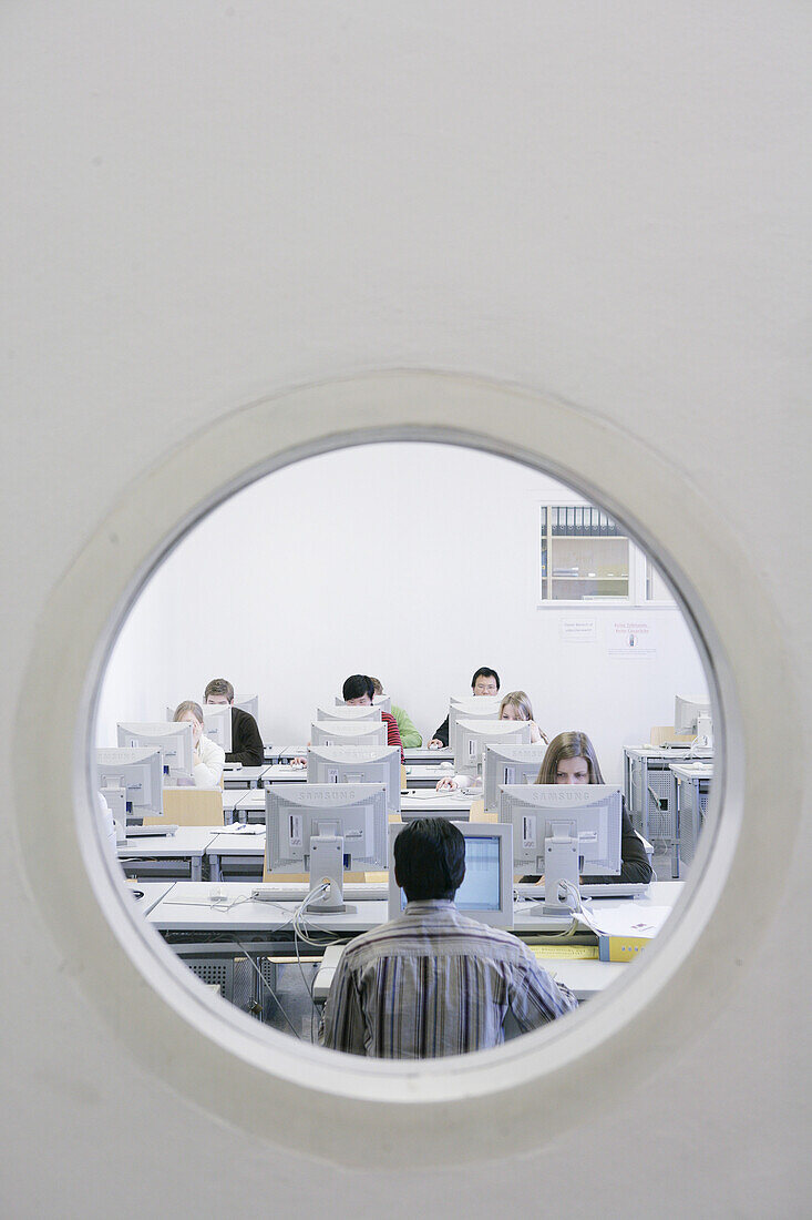 Computer room of the faculty of law, LMU, Ludwig Maximilians Universität, Munich, Bavaria, Germany