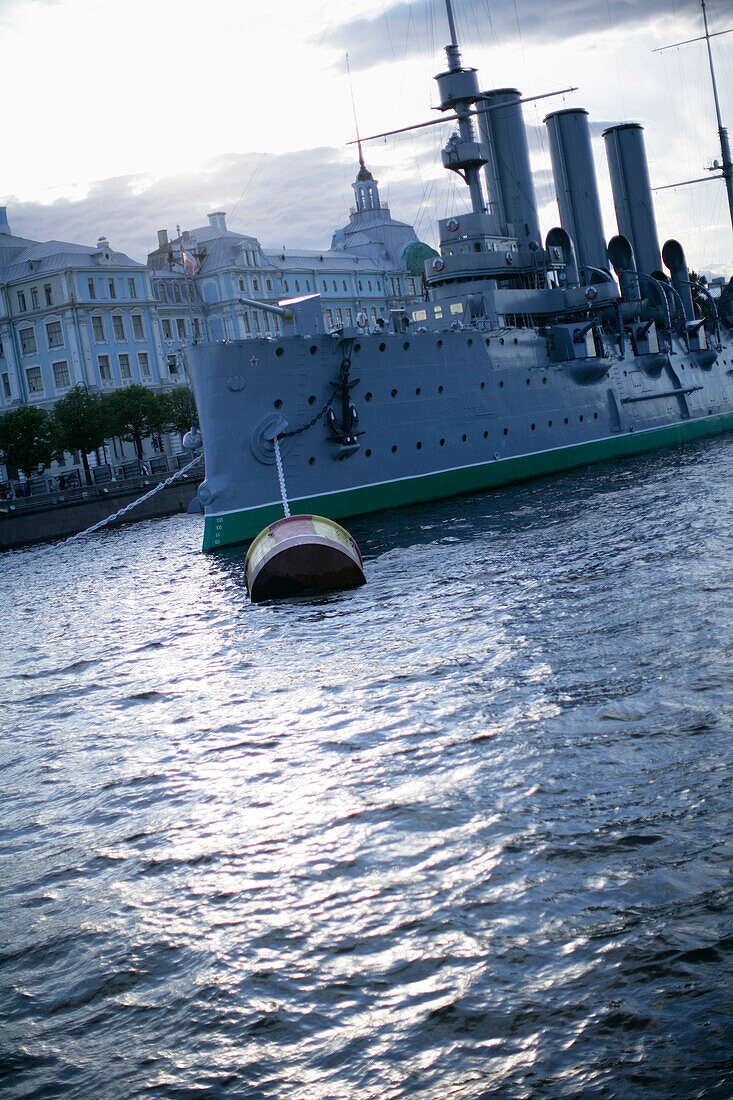 Armored cruiser AURORA on the river Newa, St. Petersburg, Russia