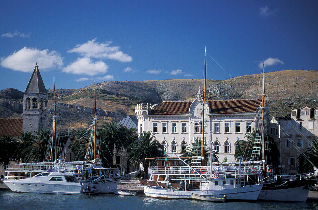 Sailboats in harbour, Trogir, Dalmatia, Croatia