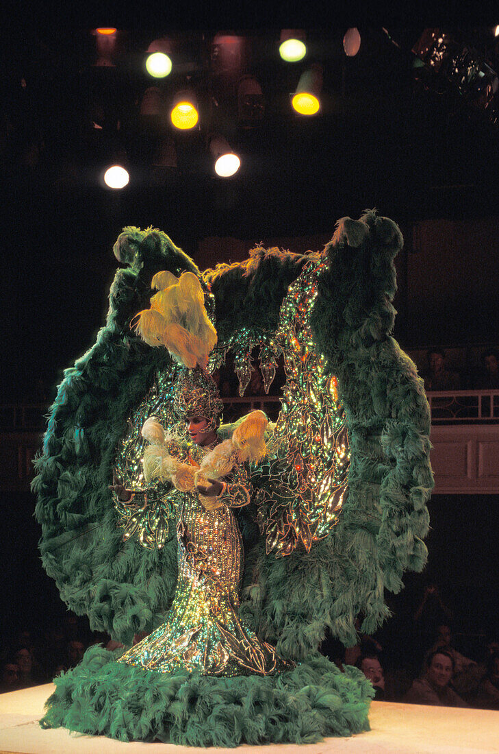 Brazilian dancer in costume performing, Rio de Janeiro, Rio de Janeiro State, Brazil