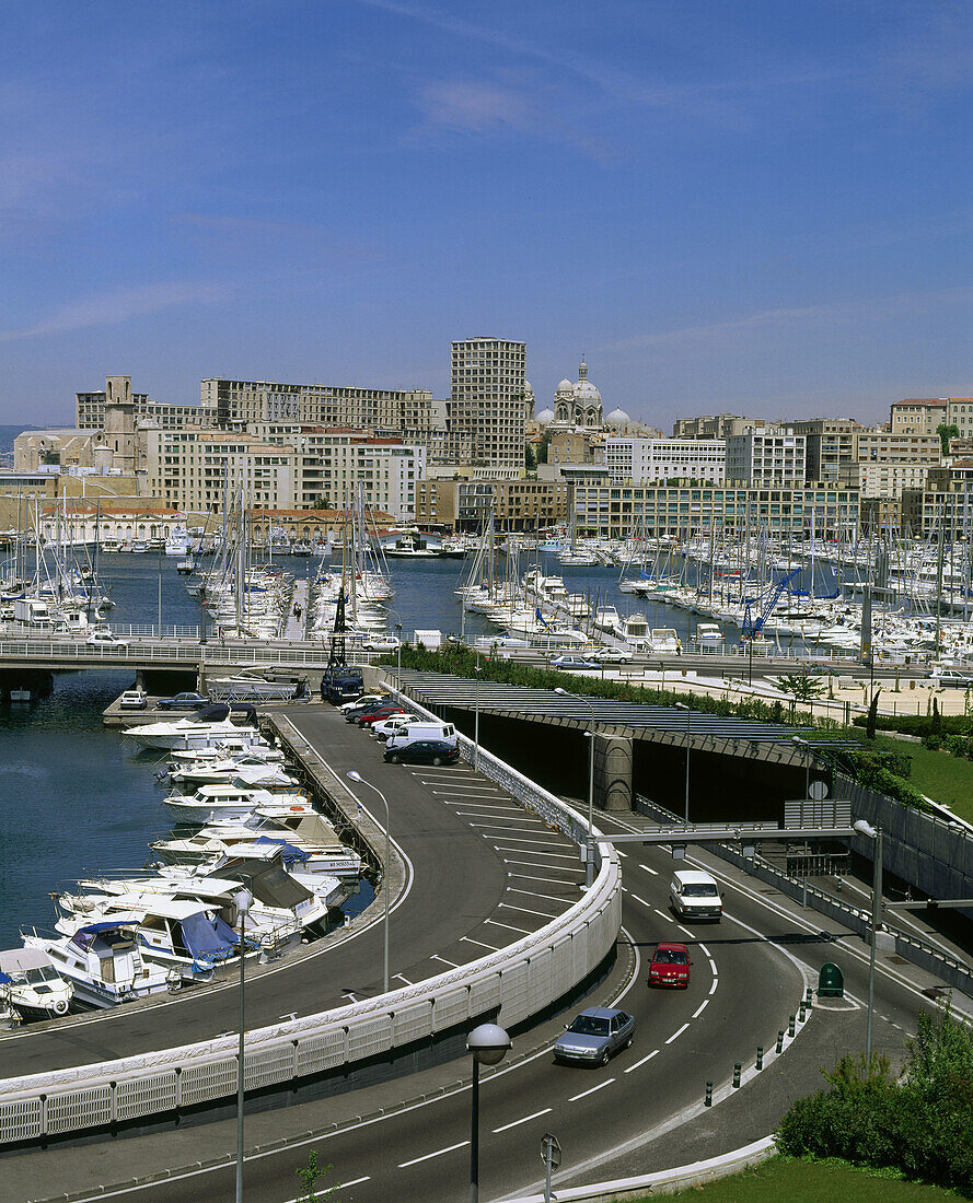 Highway under the old harbour. Marseille. France