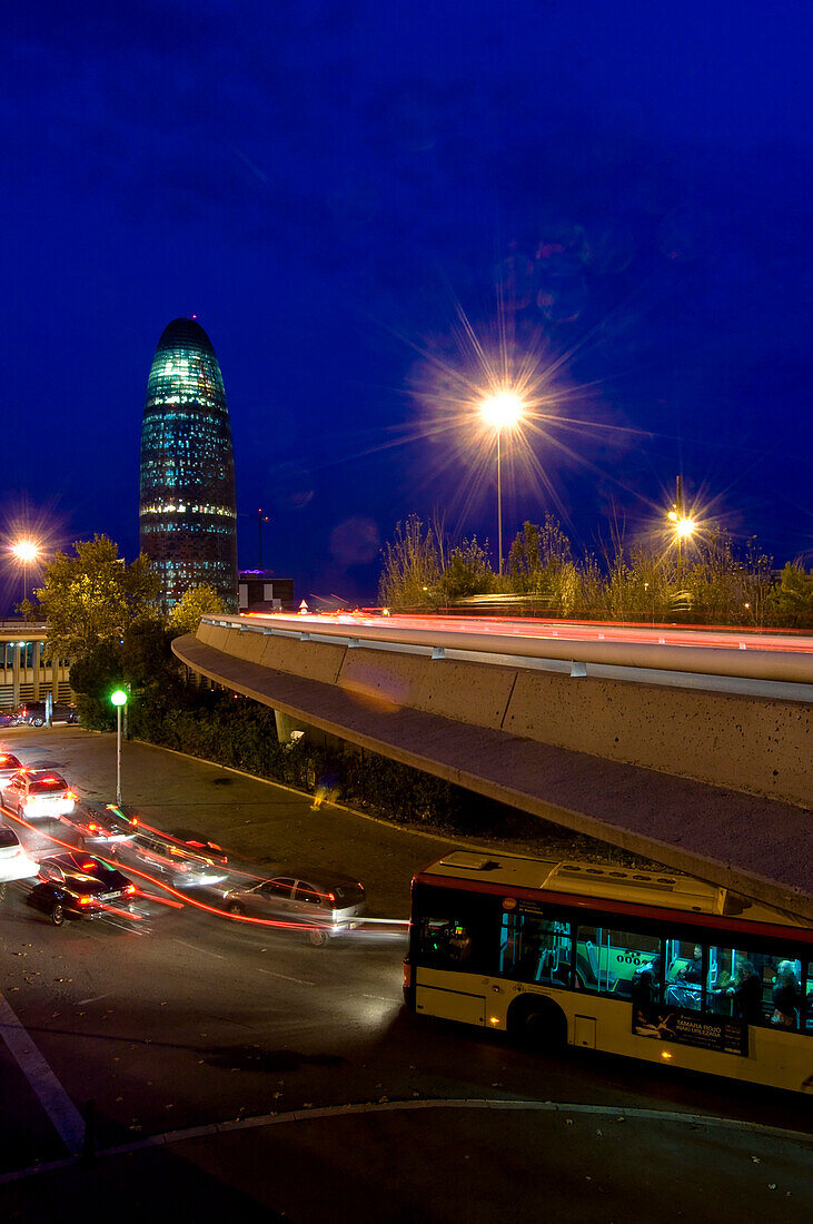 Motorways at night, Barcelona, Spain