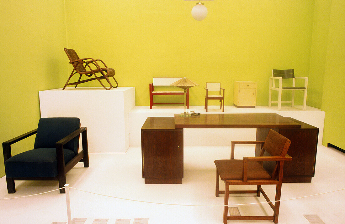 Furniture by Erich Dieckman (1926). Bauhaus Museum. Weimar. Thuringia. Germany