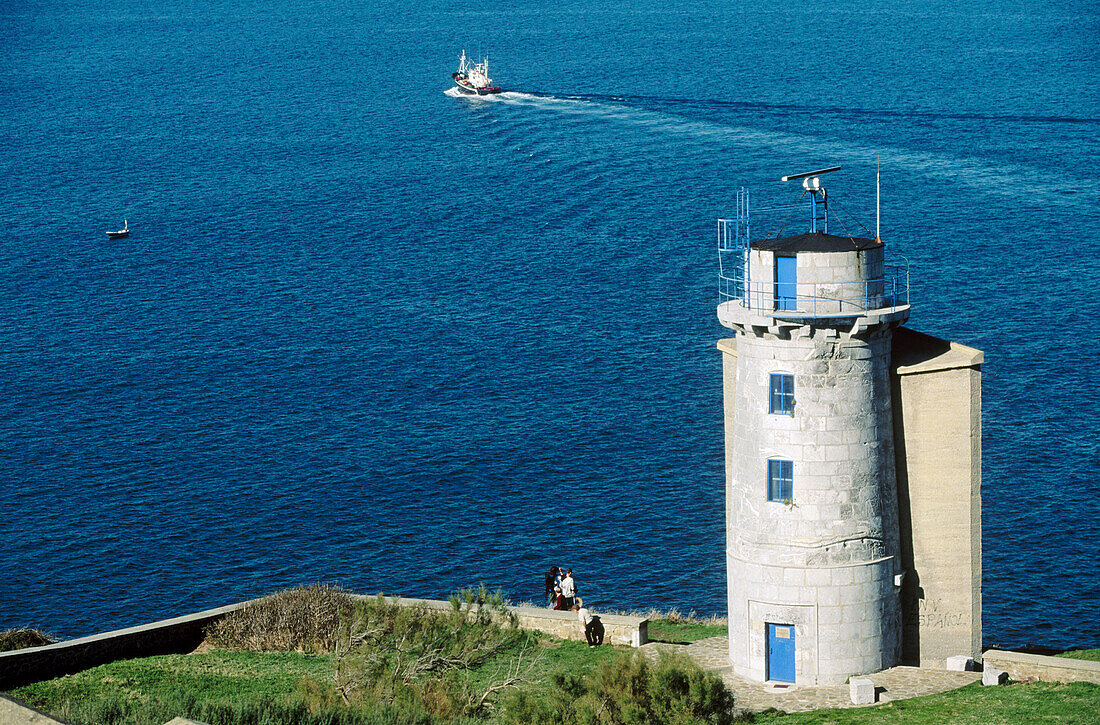 Old lighthouse, now sending out acoustic signals. Matxitxako cape. Vizcaya. Euskadi. Spain.