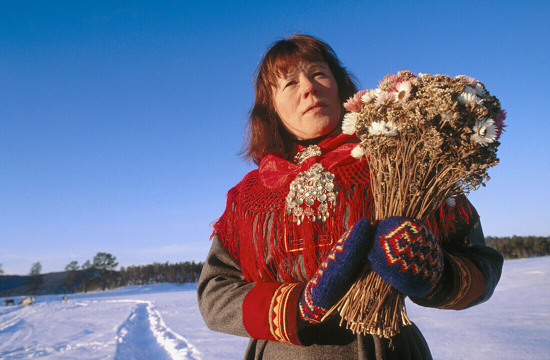 Sami woman. Lapland. Finland.