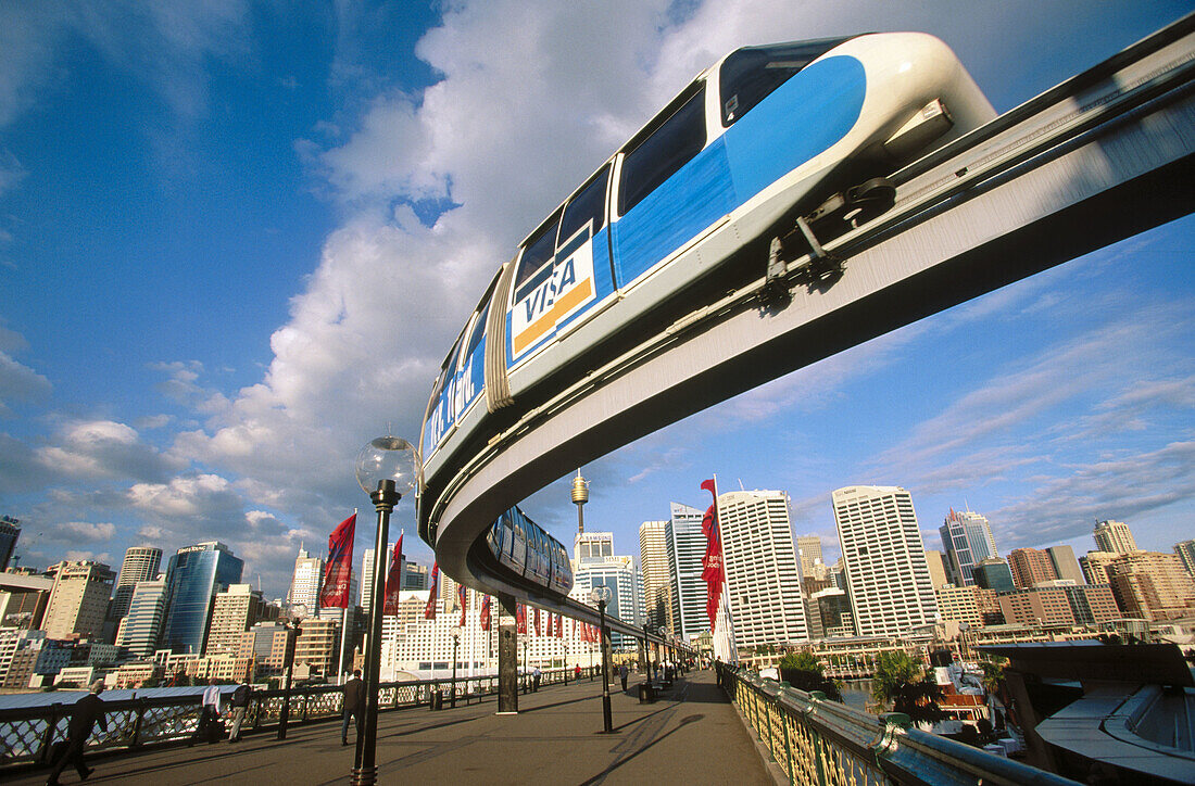 Monorail. Darling harbour. Sydney. New South Wales. Australia.