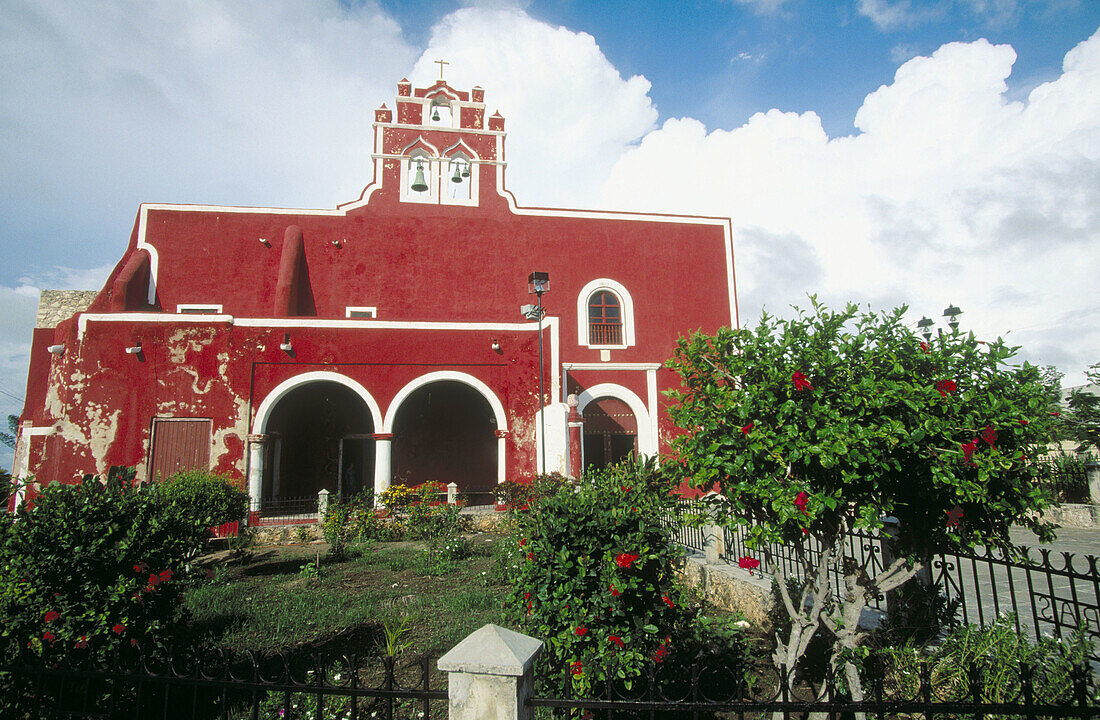 San Francisco church. Here took place the first mass on dry land in America. Campeche. Mexico.