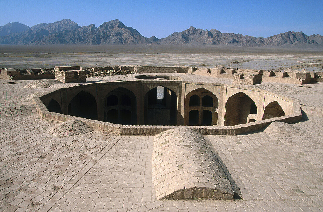 A Layover for caravans. Kerman road. Yazd. Dasht-E Lut desert. Iran.