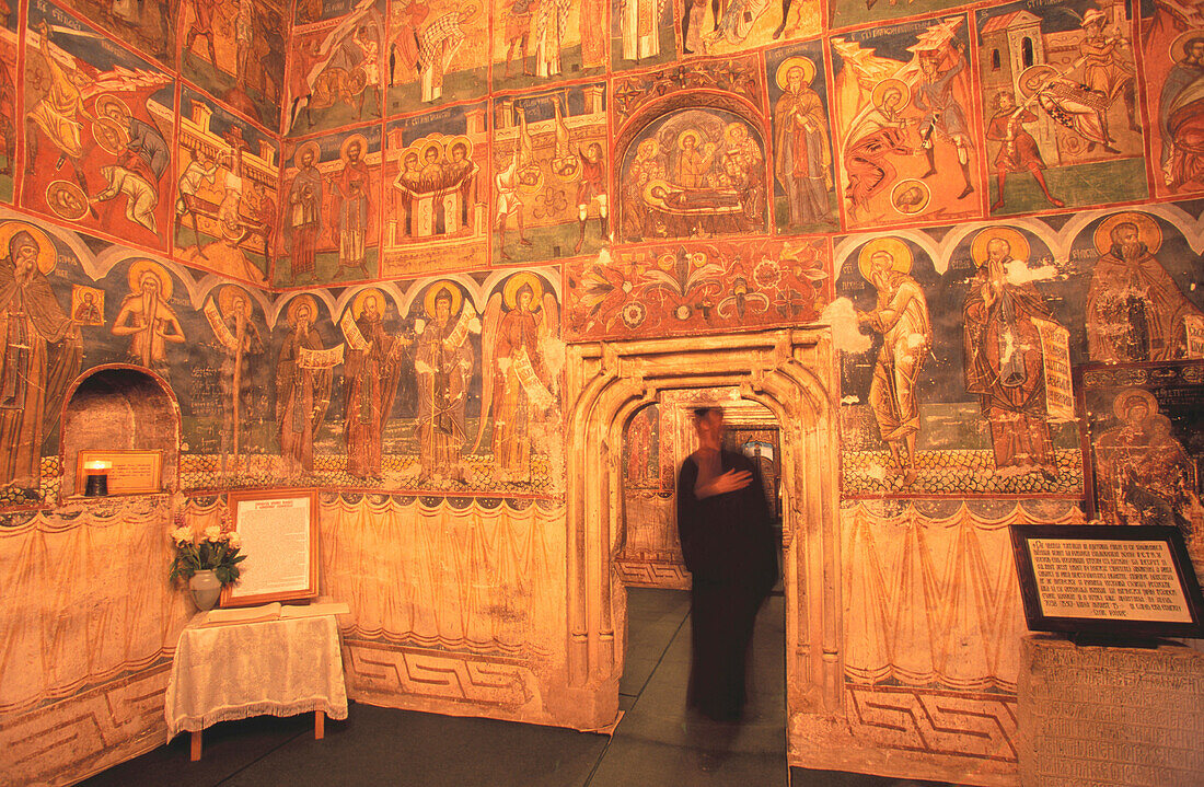 Frescos in the church of Humor monastery. Bucovina. Romania