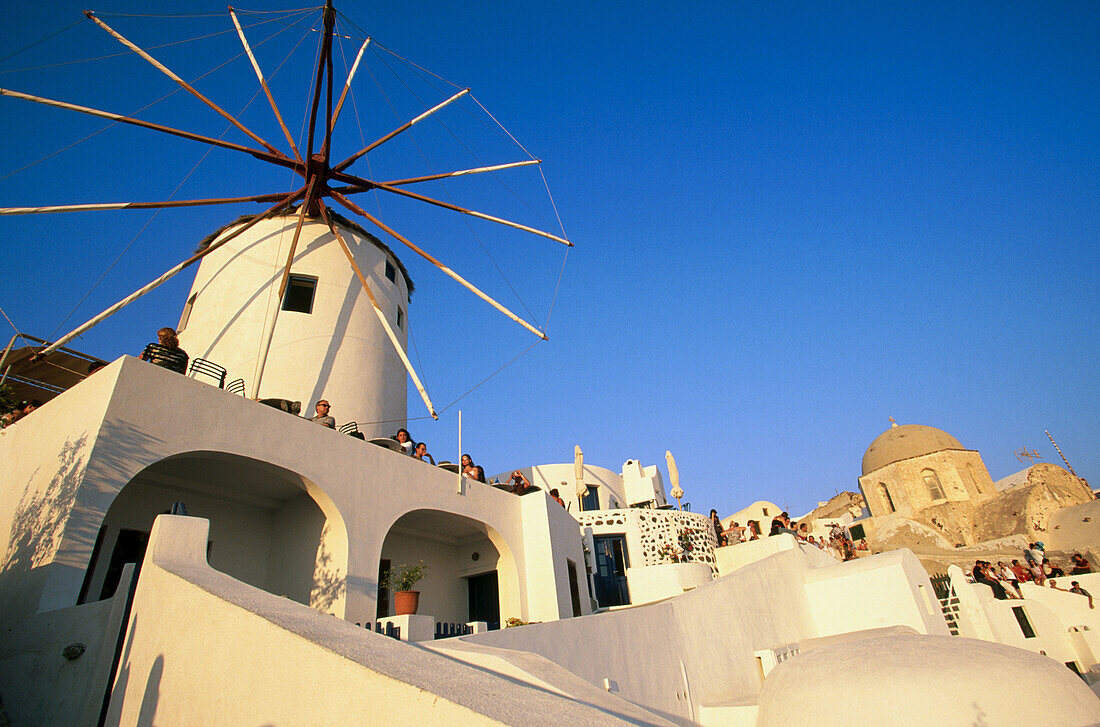 Windmill at Oia village. Santorini Island. Greece