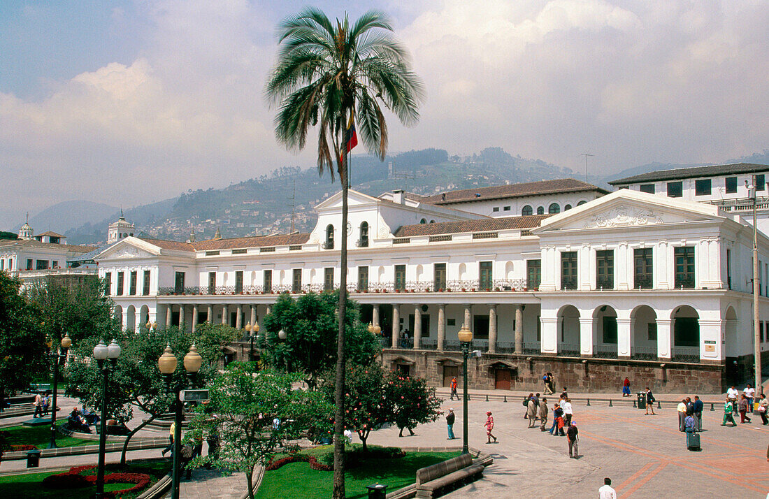 Palacio de Gobierno at the Plaza de la Independencia. Quito. Ecuador