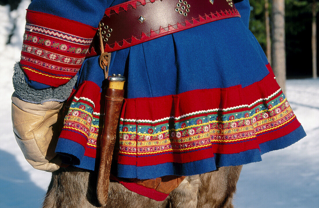 Laplander traditional costume. Luosto. Finland.