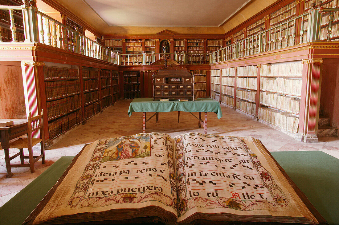 Books at Monasterio de Yuso library. San Millán de la Cogolla. La rioja. Spain