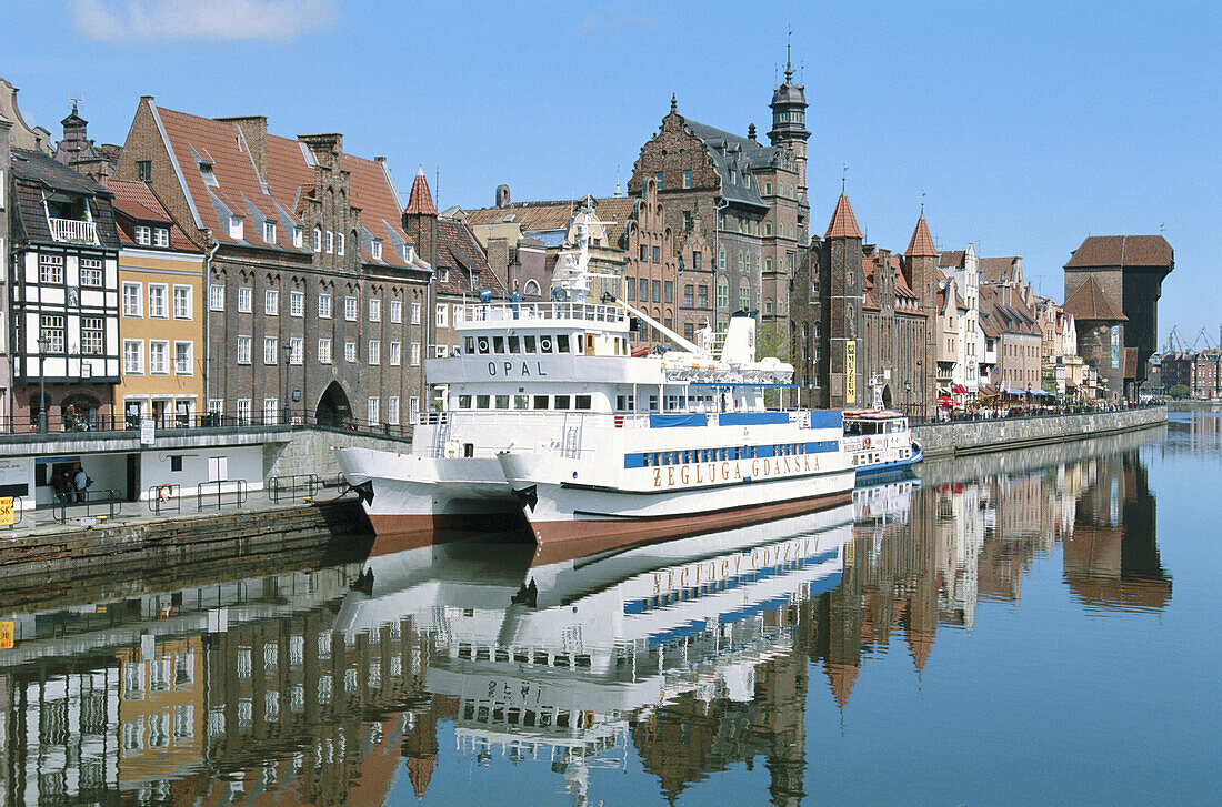 Town view from stara Motlava river. Gdansk. Pomerania. Poland