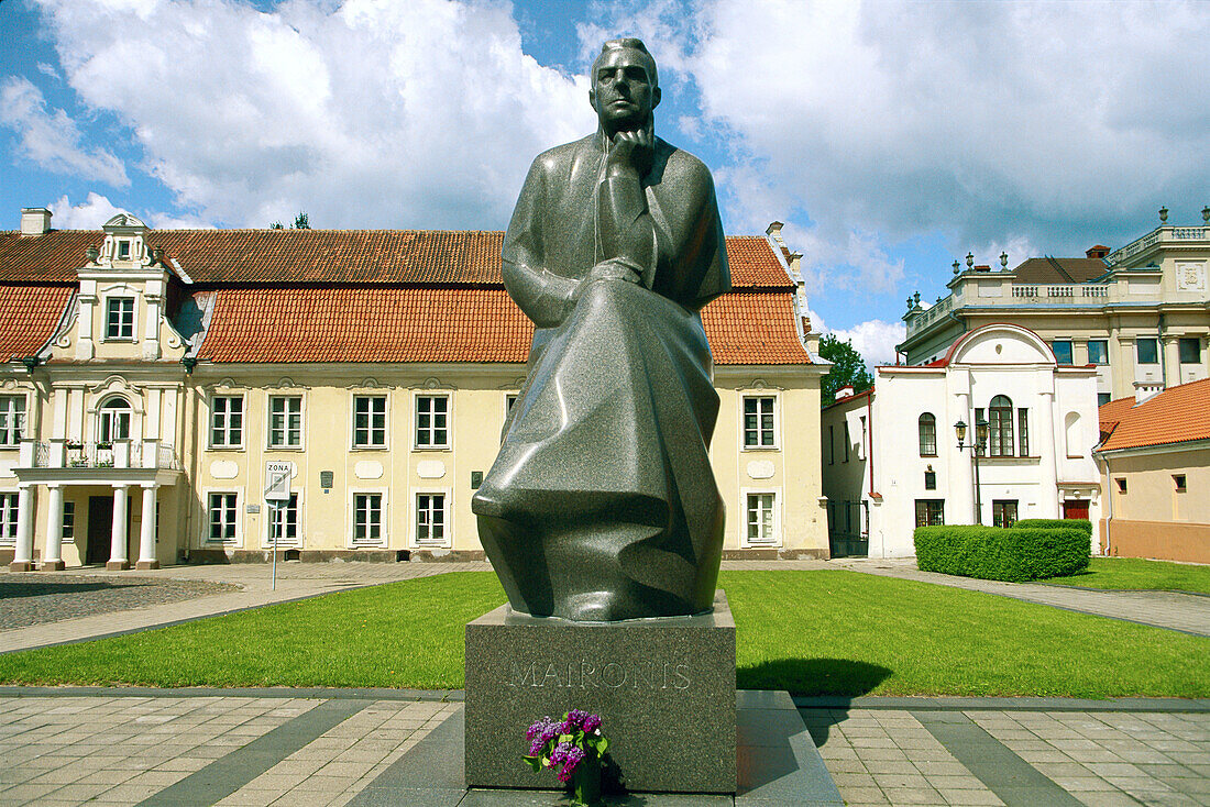 Statue of Maironis (1862 - 1932). Kaunas. Lithuania.