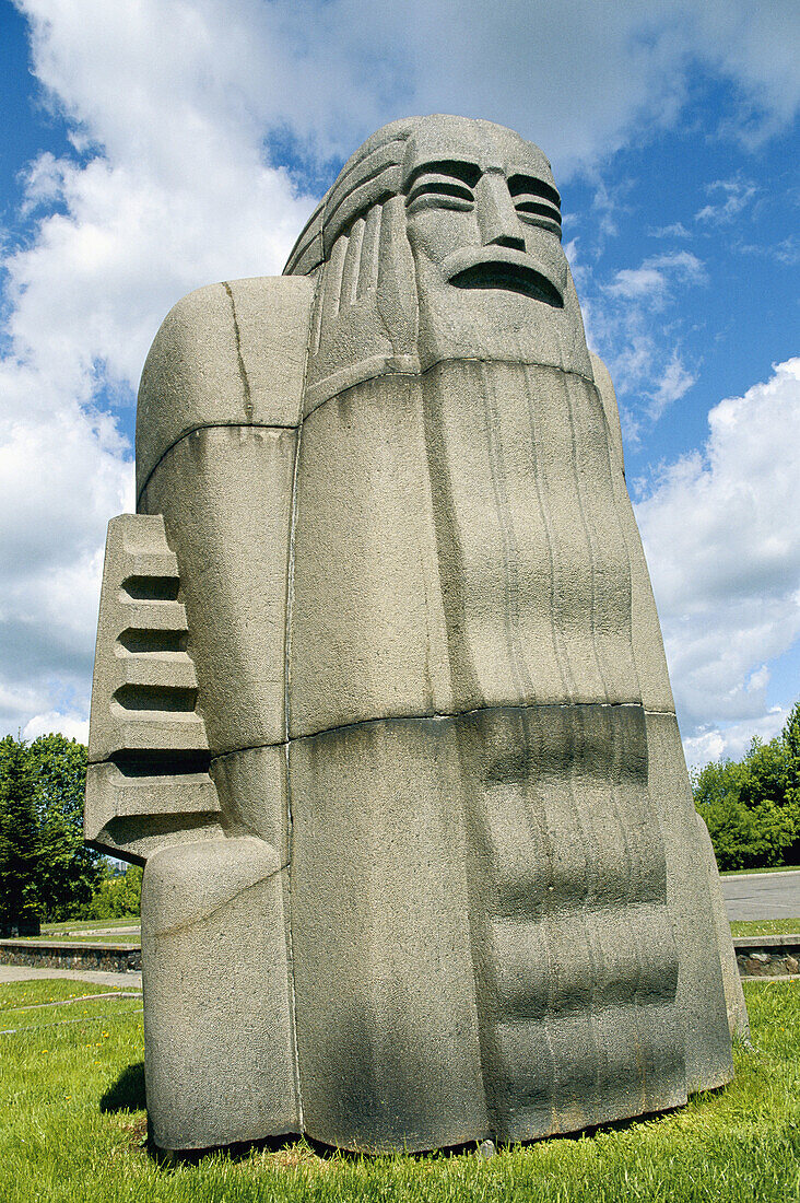 Kanklininkas sculpture from the sculptor Robertas Antinis. Kaunas. Lithuania