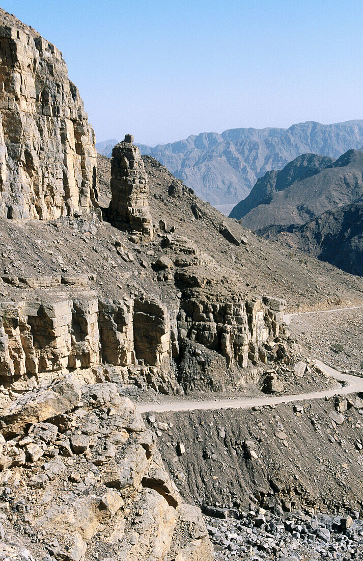 Ascension to Jabal Harim mountain (2087mts). Musandam Peninsula. Oman