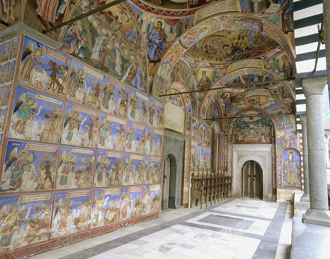 Paintings at Rila Orthodox monastery. Bulgaria