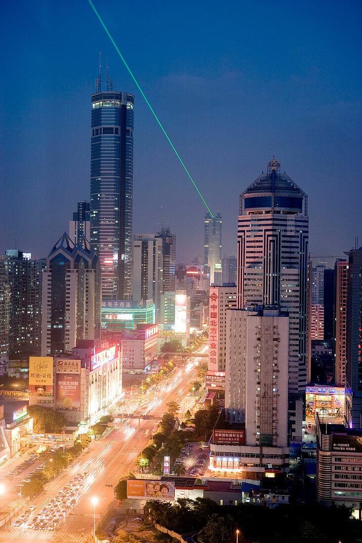 Shennan Zhong Lu avenue, Shenzhen. Guangdong province, China