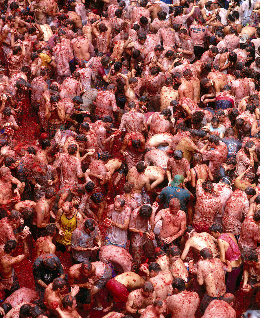 The Tomatina festival. Bunyol, Valencia province, Spain