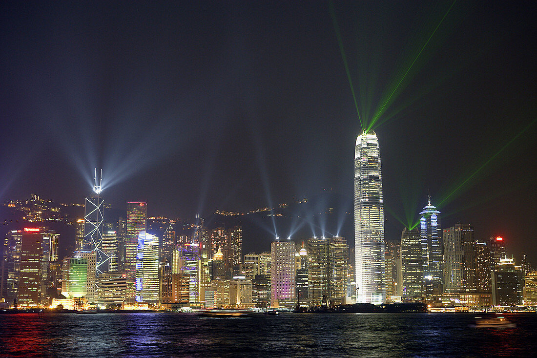 China, Hong Kong City, Central District, Laser show