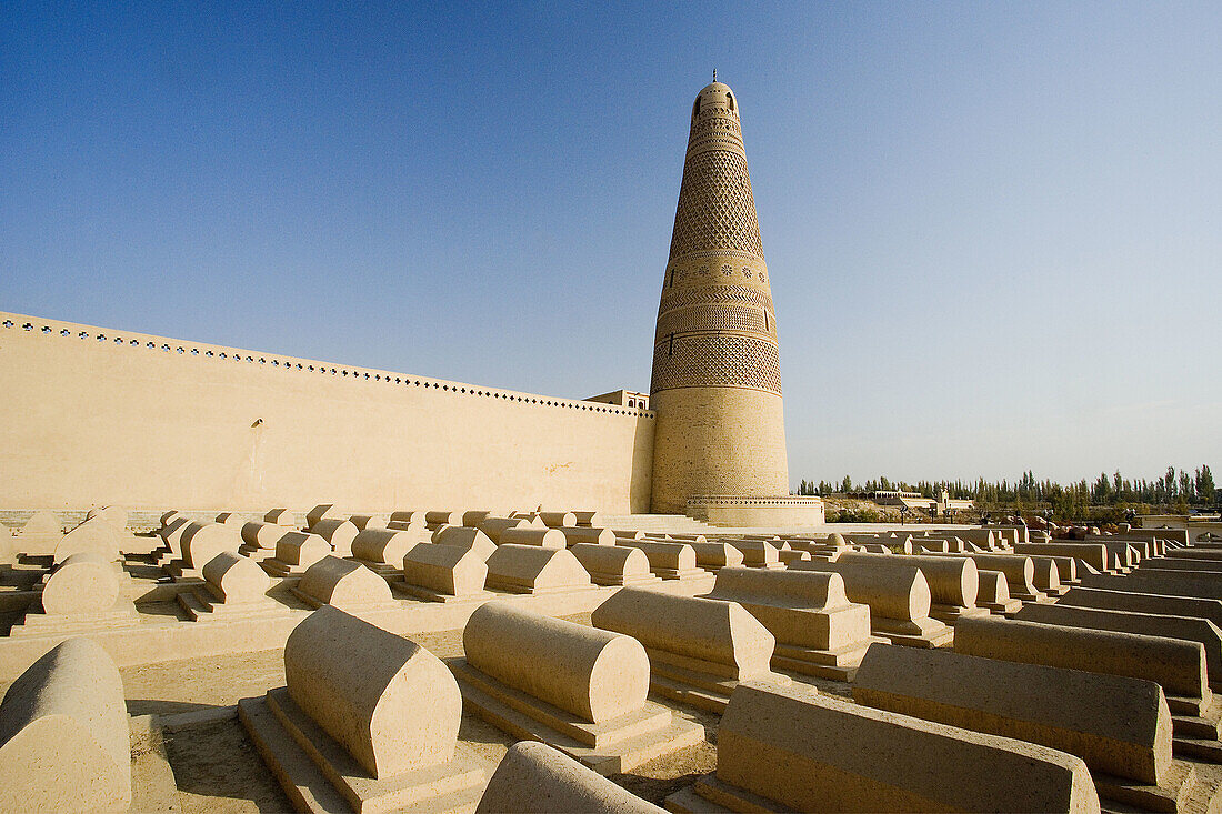 The Silk Road. Emin Ta Minaret and Sugong Mosque. Turpan City. Xinjiang Province. China. Nov. 2006