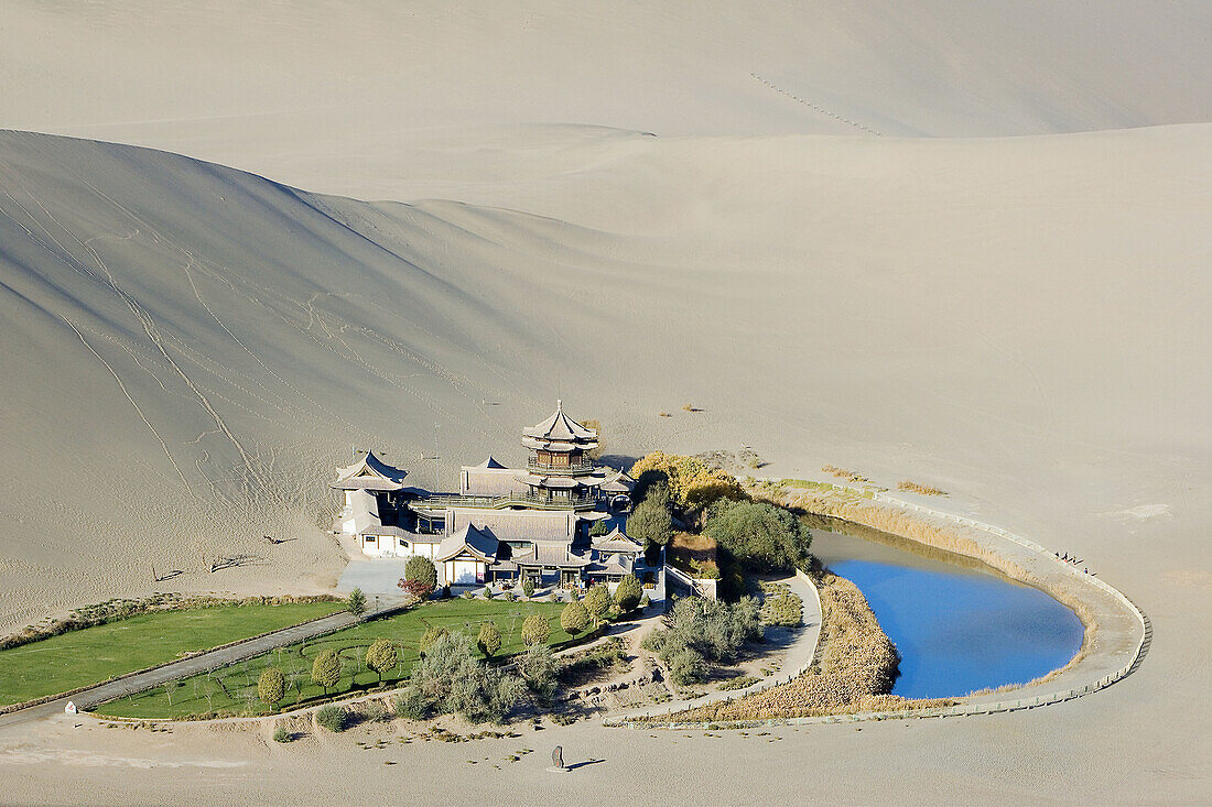 The Moon Lake. Dunhuang City. Gobi Desert. Gansu Province. The Silk Road. China. Nov. 2006