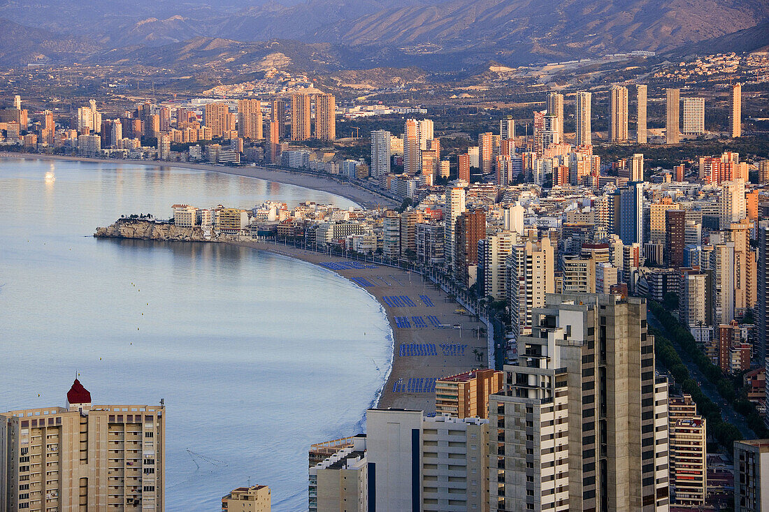 Benidorm City. Costa Blanca. Alicante province. Spain. May 2007.