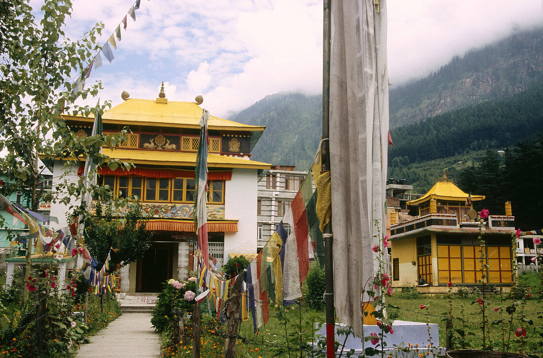 Buddhist monastery. Manali. Himachal Pradesh. India.