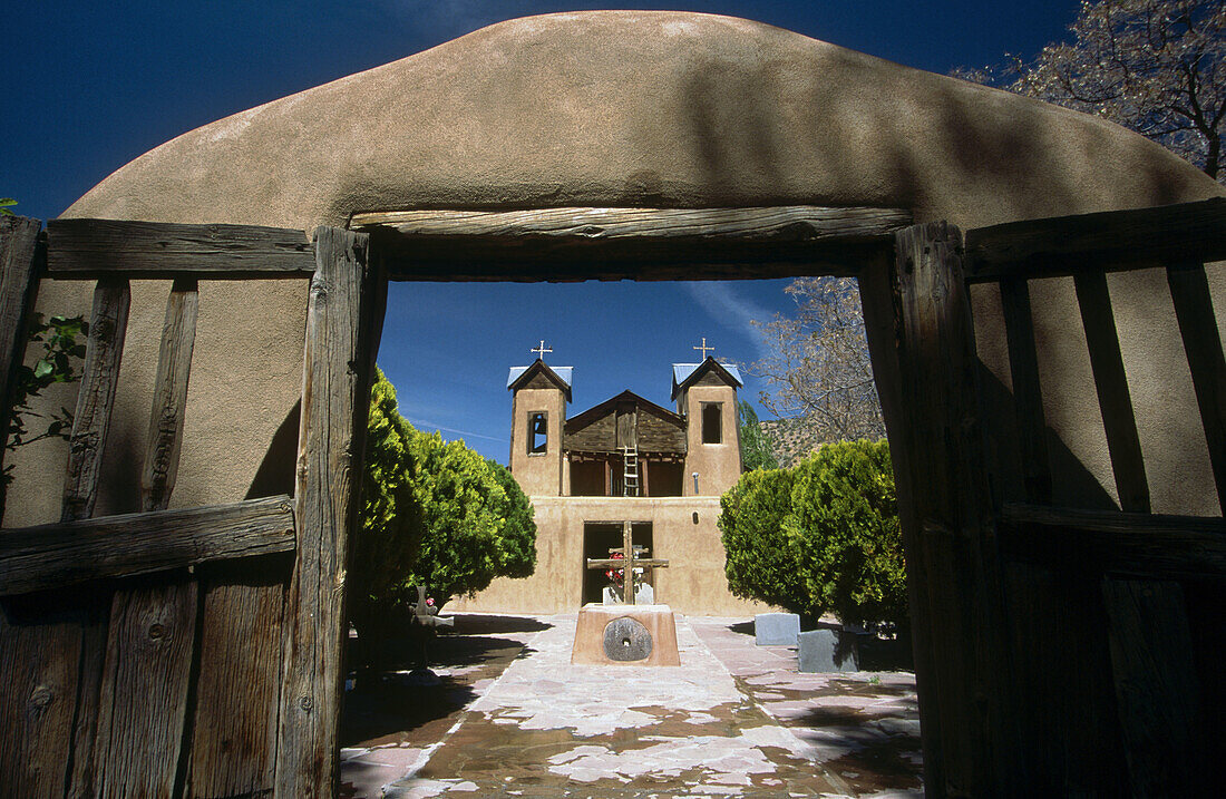 Chimayo adobe church. New Mexico. USA