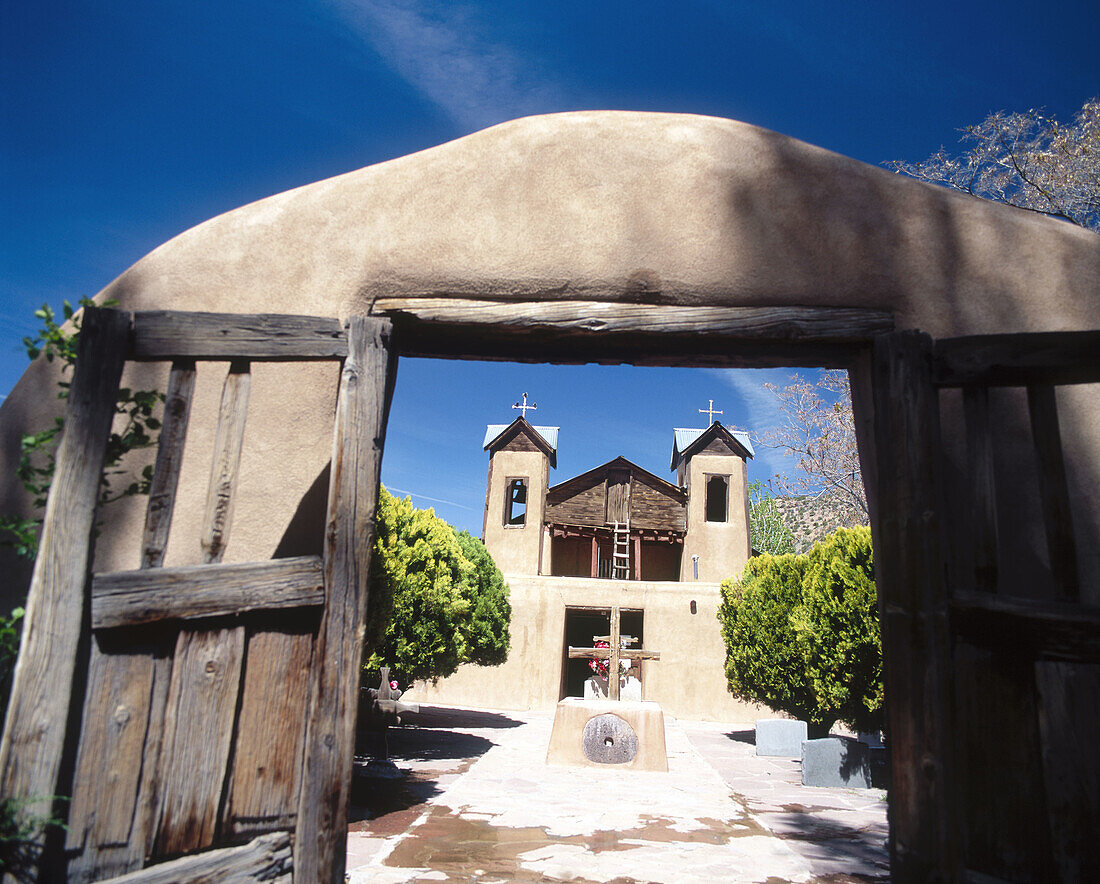 Chimayo adobe church. New Mexico. USA